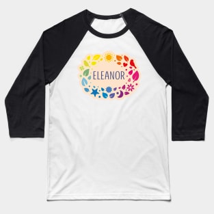 Eleanor name with colorful leaves Baseball T-Shirt